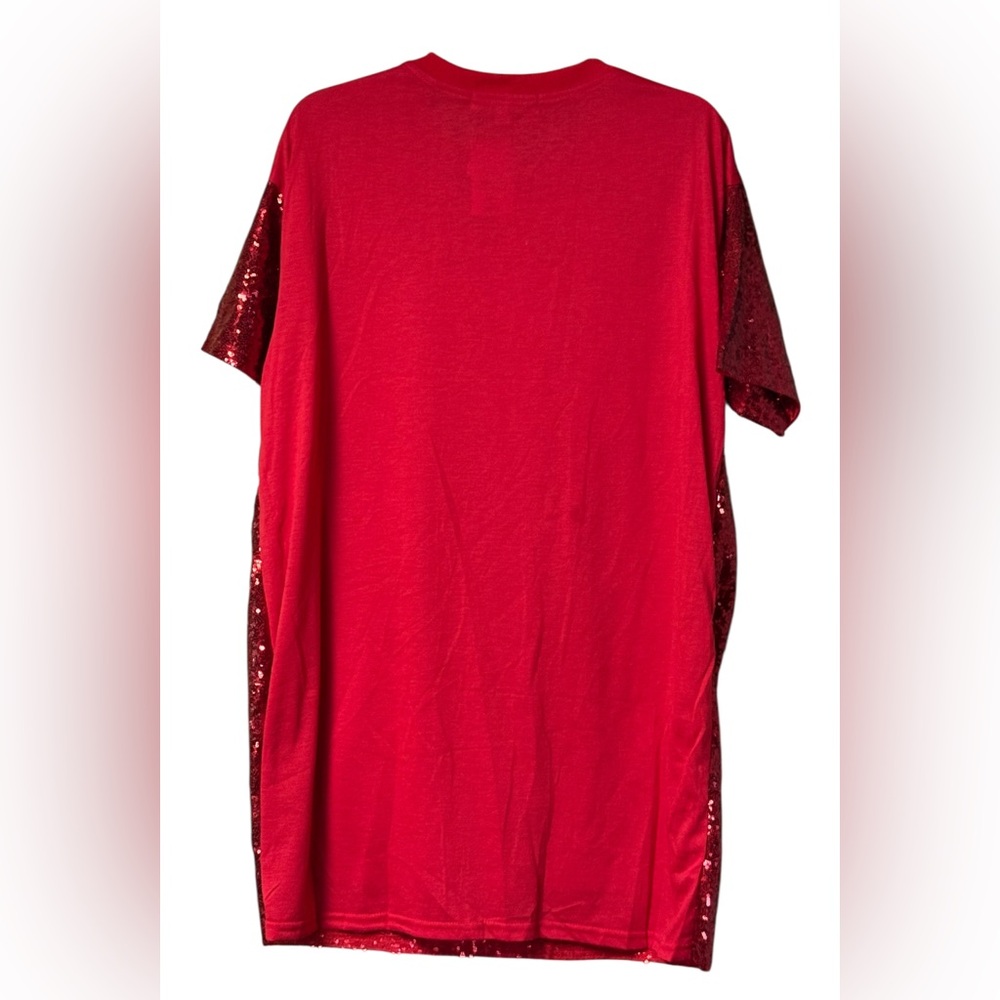 NWT Simply Southern Ladies Sequin Red Dress -MERRY Christmas SZ L/XL 🎄🎄🎄 - Picture 4 of 6